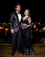 MS Dhoni, wife Sakshi look stylish in black at Anant Ambani's pre wedding bash